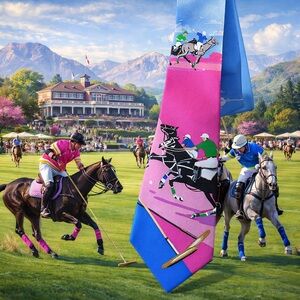 🏇RL POLO MATCH🏇🎁💯RARE & ICONIC RALPH LAUREN PURPLE LABEL POLO MATCH PLAYER TIE🔥